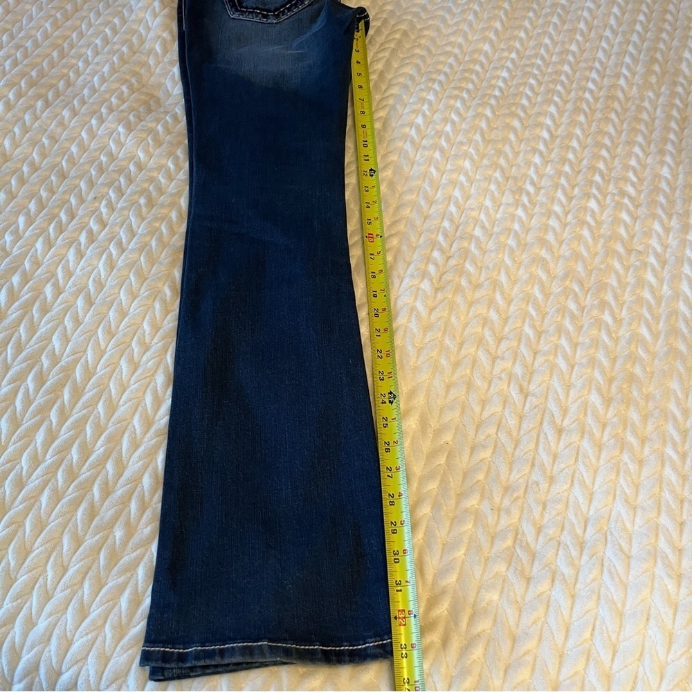 Miss Me Signature Boot Women's Blue Jeans Embroidered Sequins Size 28/33 - Picture 13 of 13